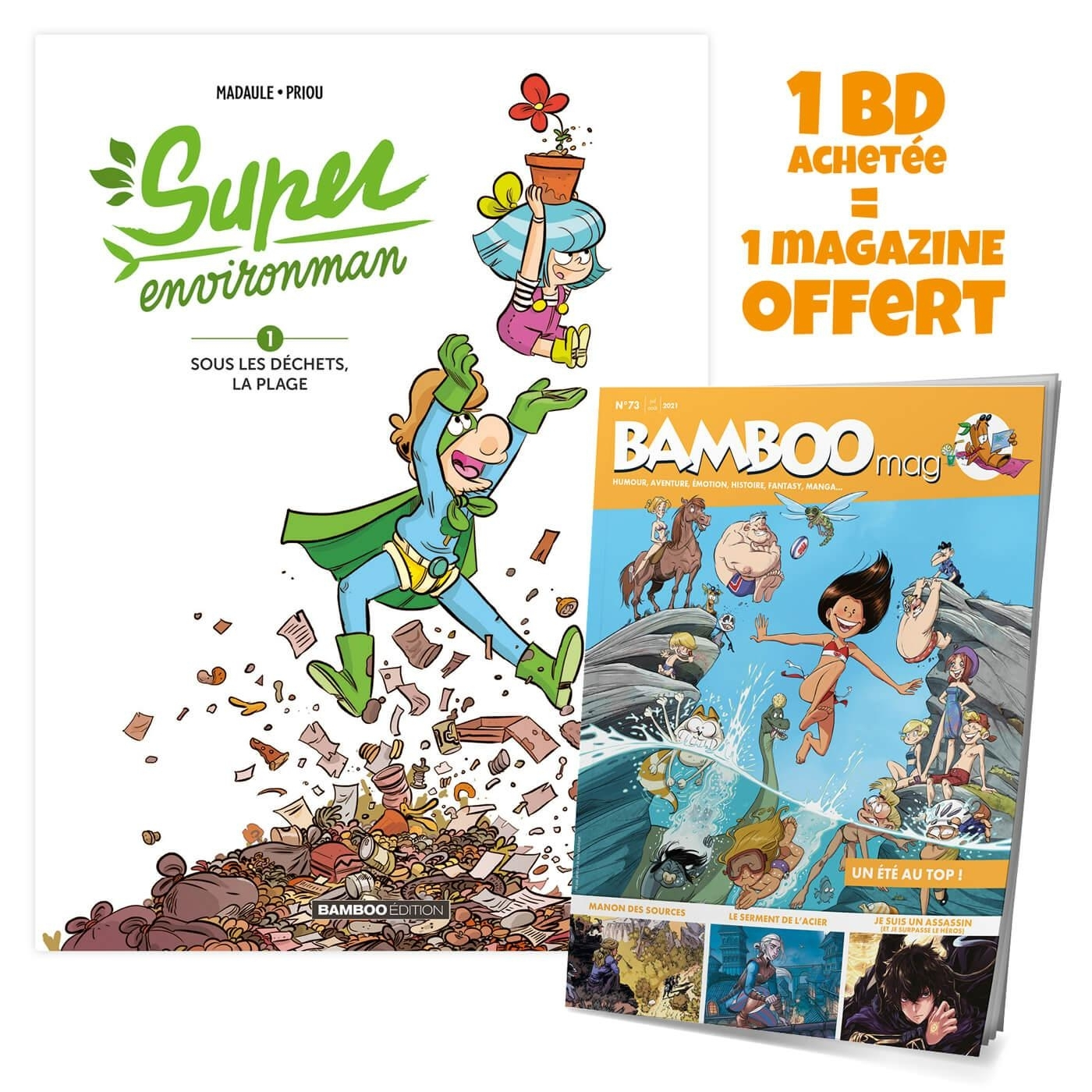 Super Environman - Tome 01 + Bamboo Mag Offert - Sous Les Dechets, La Plage